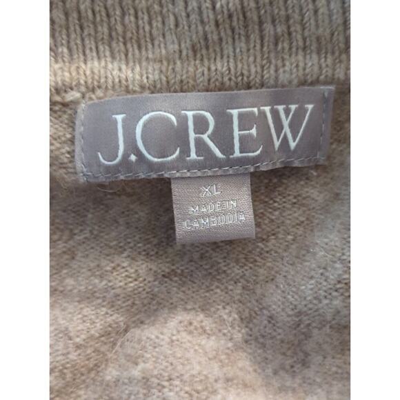 J. Crew Tan Sweater Polo in Extra-Soft Yarn Pullover Cabincore Women's XL - Picture 8 of 8